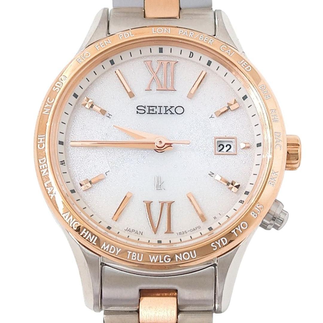 【現行・未使用・18cm箱一式】セイコー ルキア 電波ソーラー ピンクゴールド