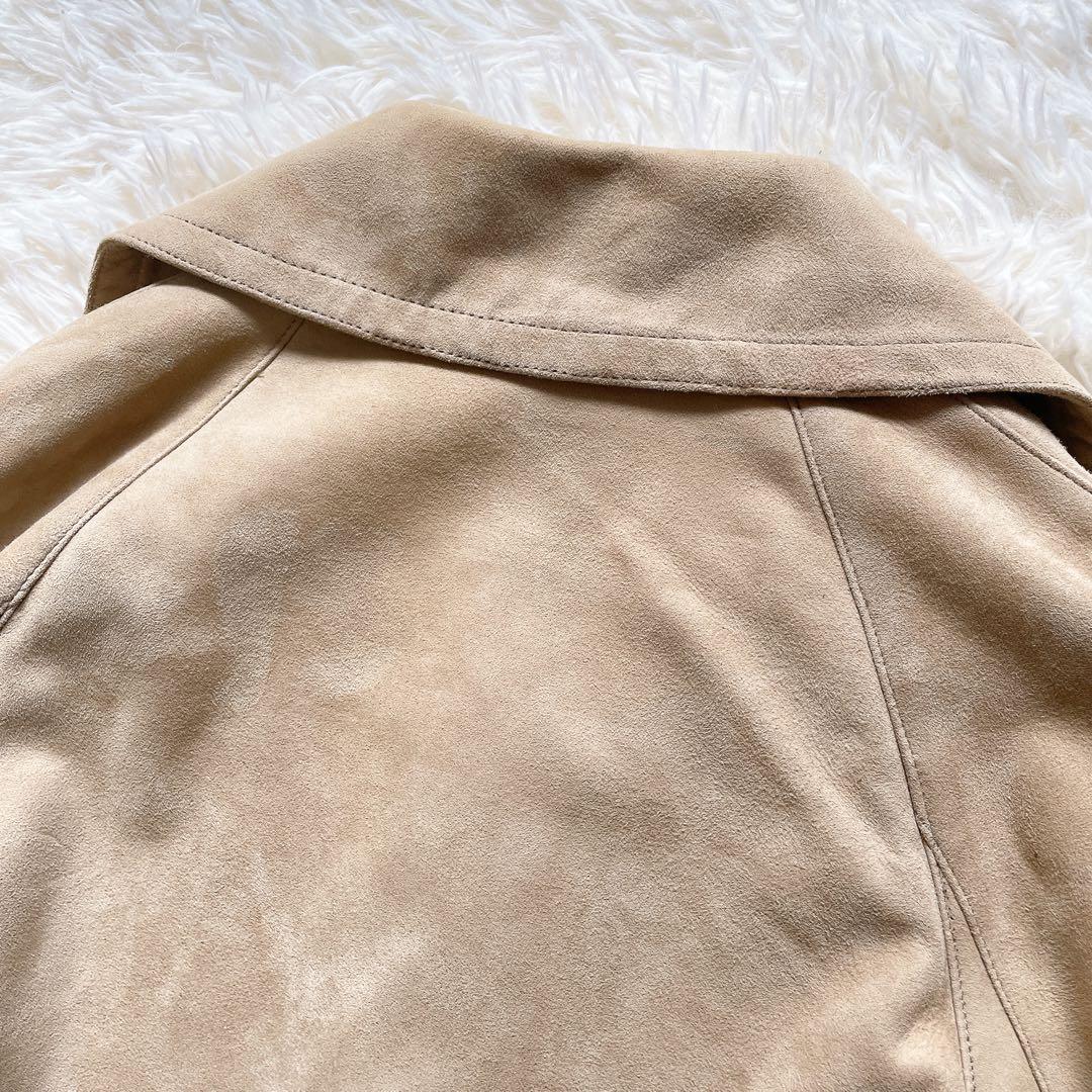 美品✨グレースクラス ラムレザー スウェードロングコート　M ベルト　ベージュ
