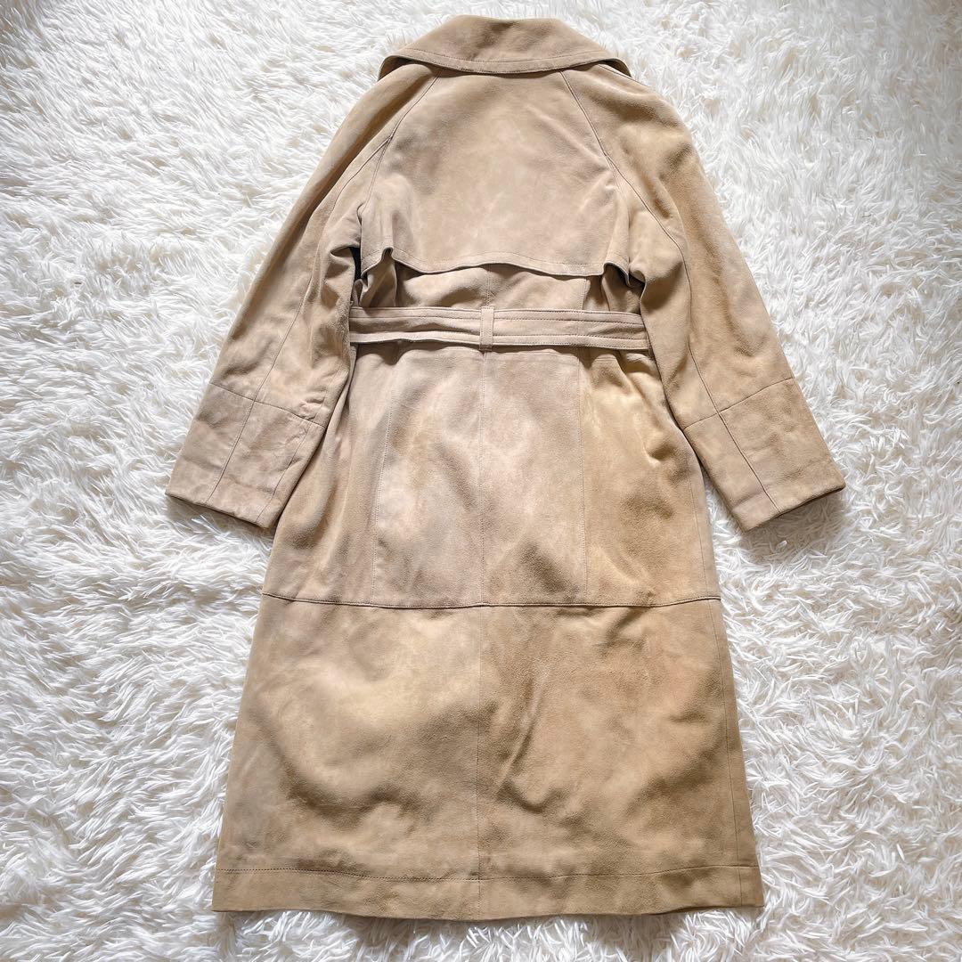 美品✨グレースクラス ラムレザー スウェードロングコート　M ベルト　ベージュ