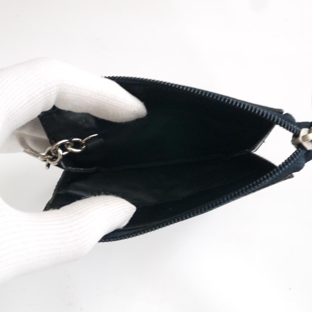 ✈大きめ ガンチーニ　フェラガモ　レザー　ケース　小銭入れ　キーリング　黒