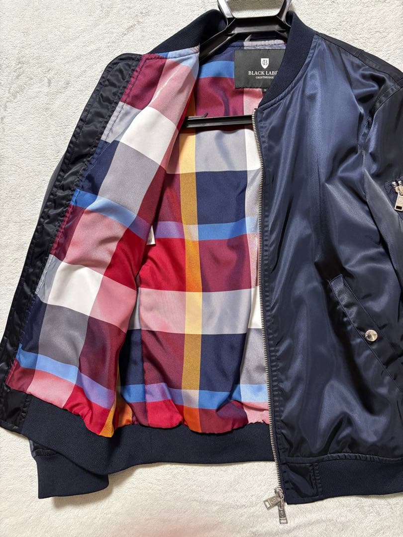 さ*た様 ブラックレーベルクレストブリッジ MA-1ジャケット チェック裏地 限