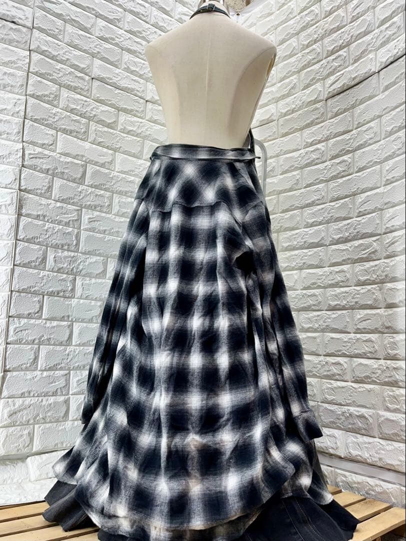 ★あられちゃん様お取り置き　ホルターネックチェックシャツドッキングアレンジ