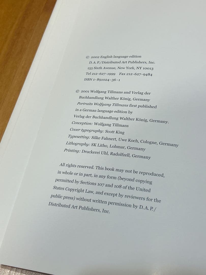 【希少】Wolfgang Tillmans 写真集 Portraits