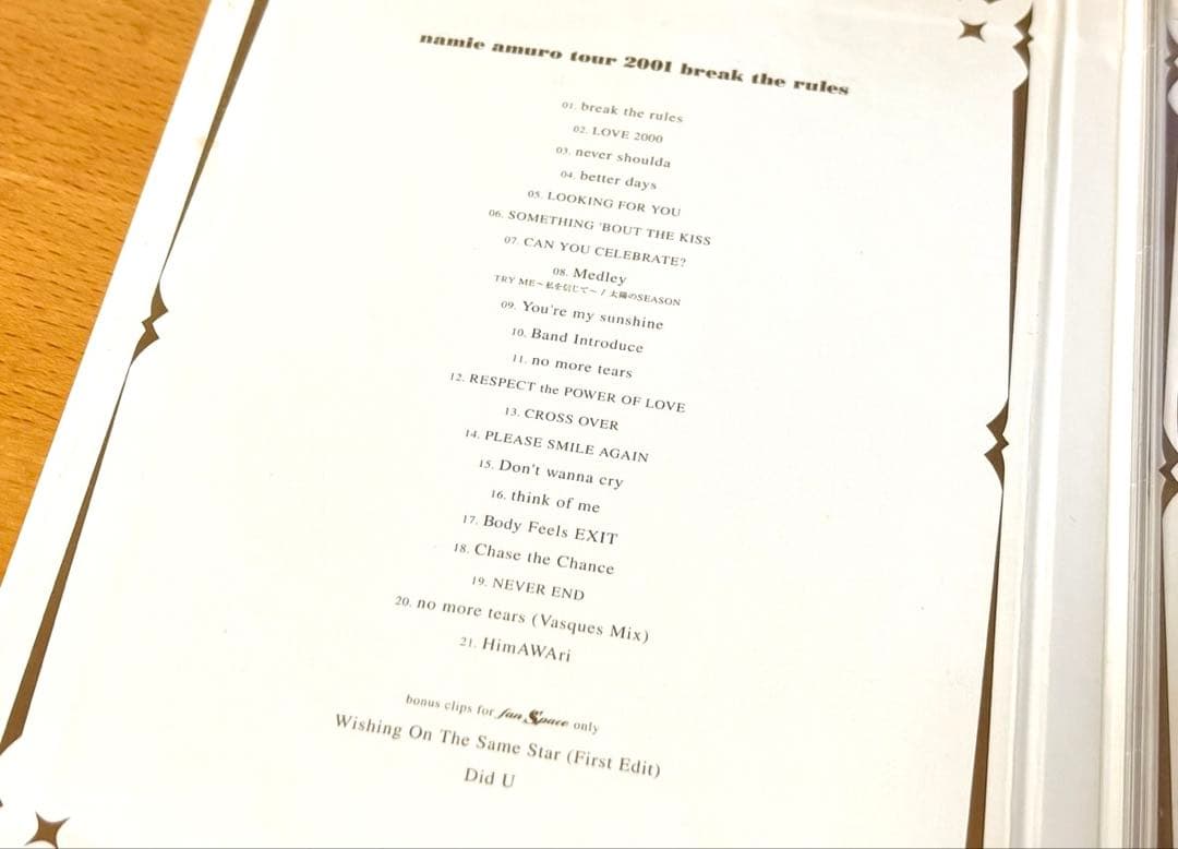 特*︎様 安室奈美恵 tour 2001 break the rules FC限