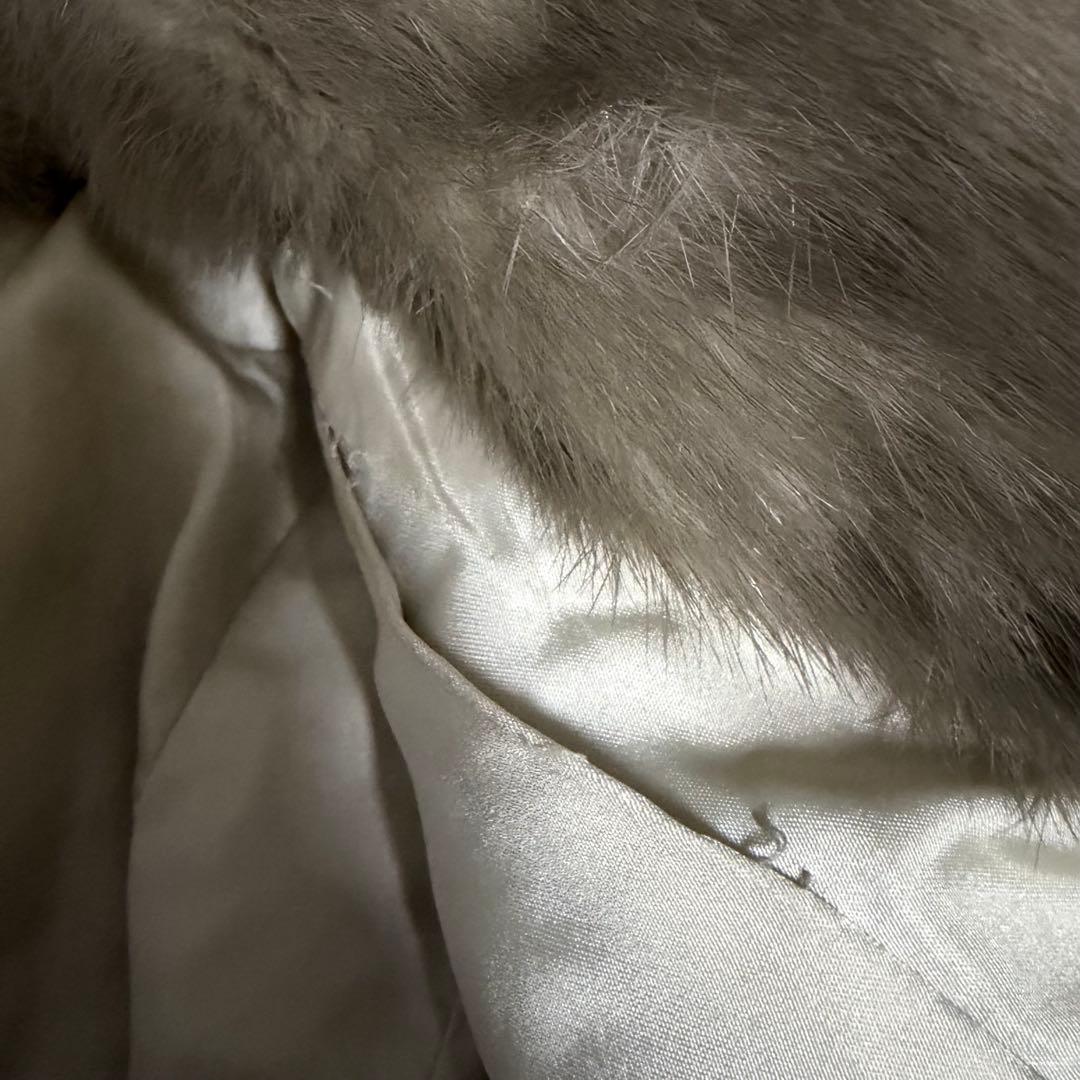 サガミンク リアルファー ミンクコート 毛皮 ホワイト 11 大きいサイズ