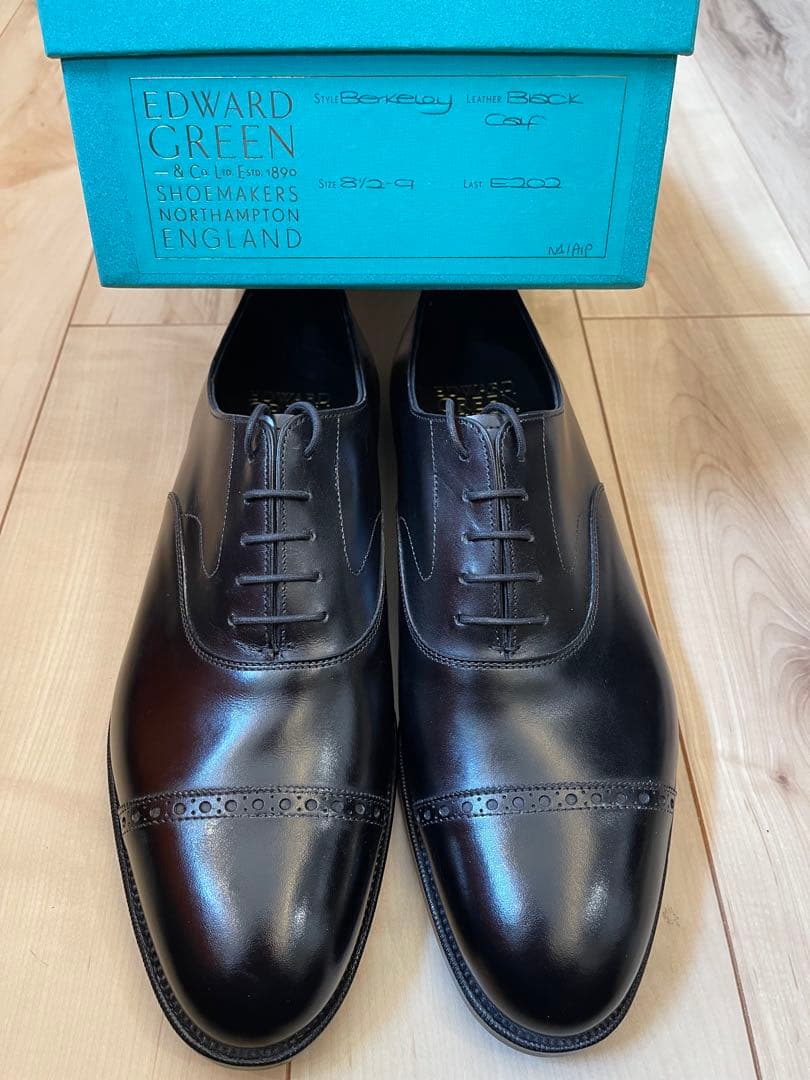 英国製新品エドワードグリーン最高級ライン 黒色バークレイ202ラスト UK8.5