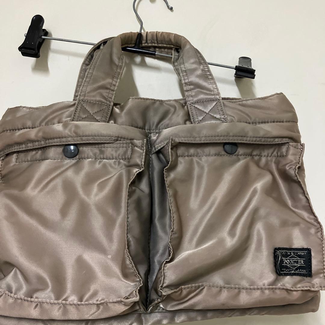 ポーター　タンカー トートバッグ　シルバー　変色あり