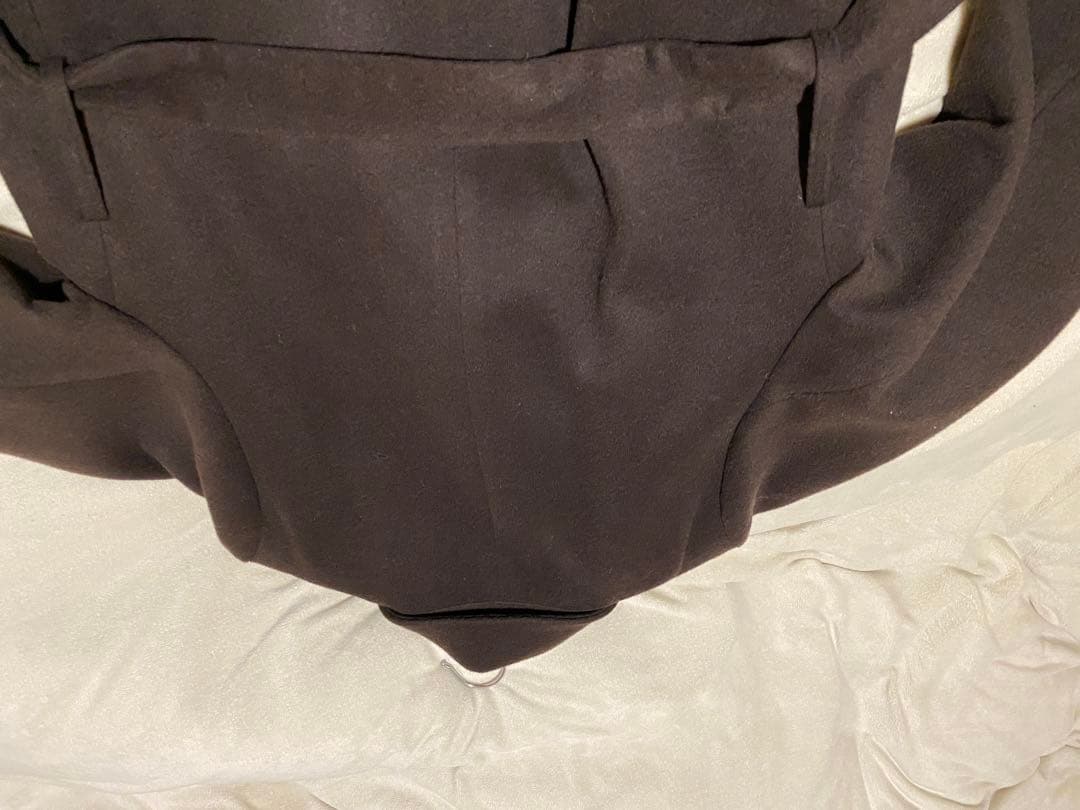 crewre アジャスタブルウールロングコート ダークブラウン1【美品】