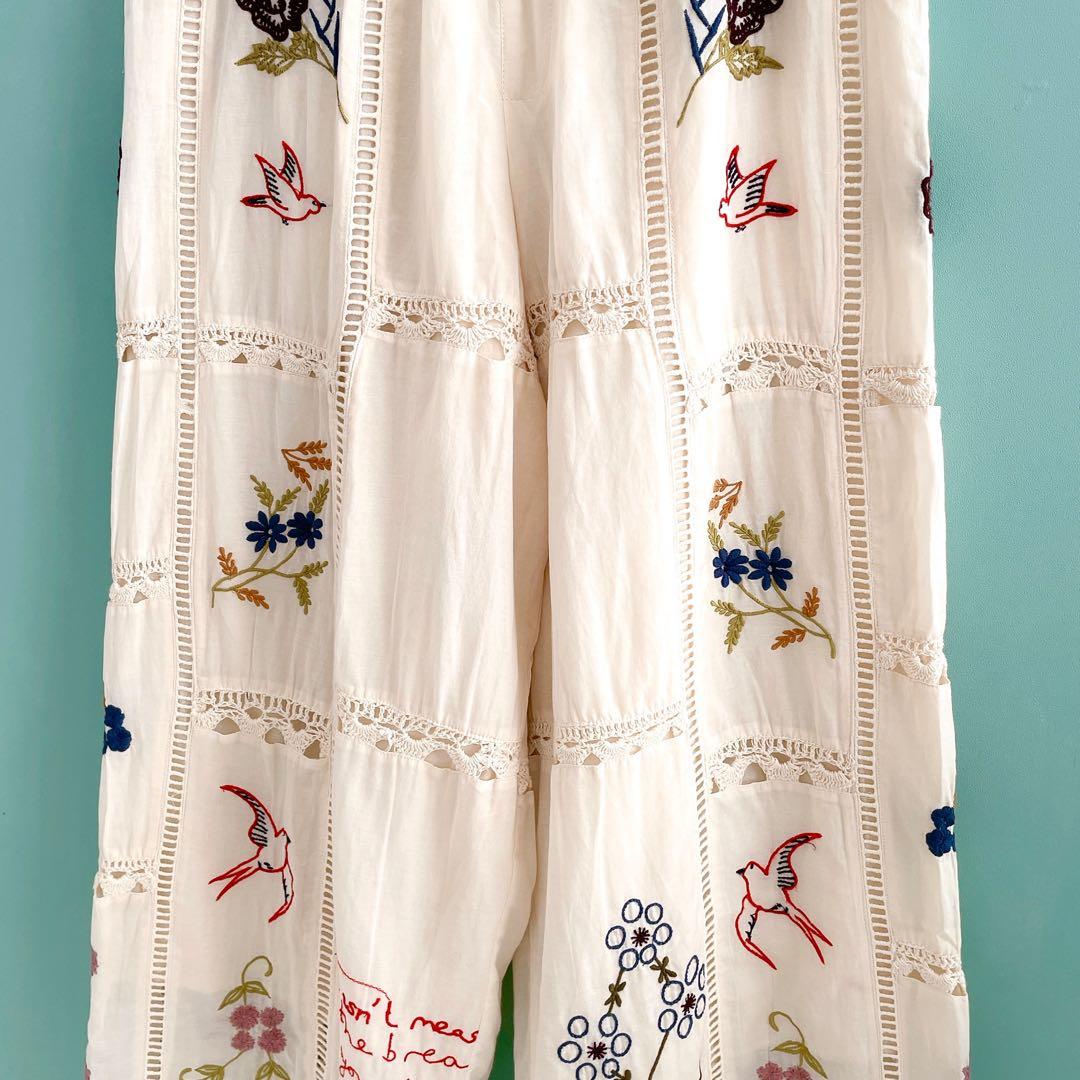 ［専用］エンブロイダリーパッチワークトラウザーズ 刺繍 36 TODAYFUL