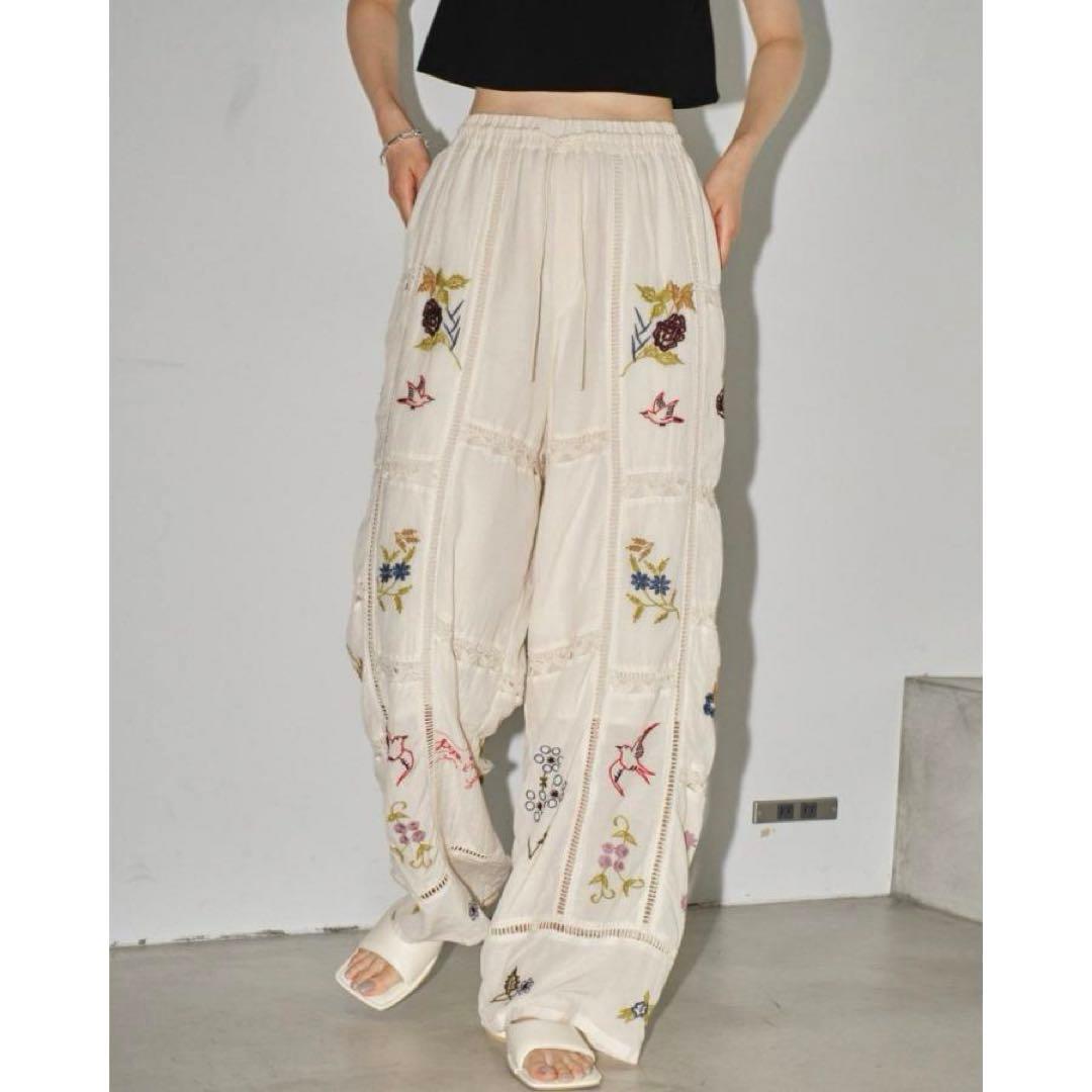 ［専用］エンブロイダリーパッチワークトラウザーズ 刺繍 36 TODAYFUL