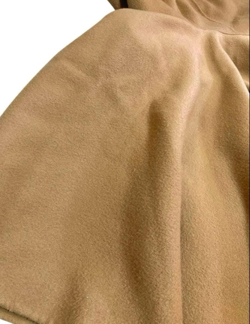 Theoryセオリー ポンチョケープ　ベルト付き　フード　カシミア混キャメル　S