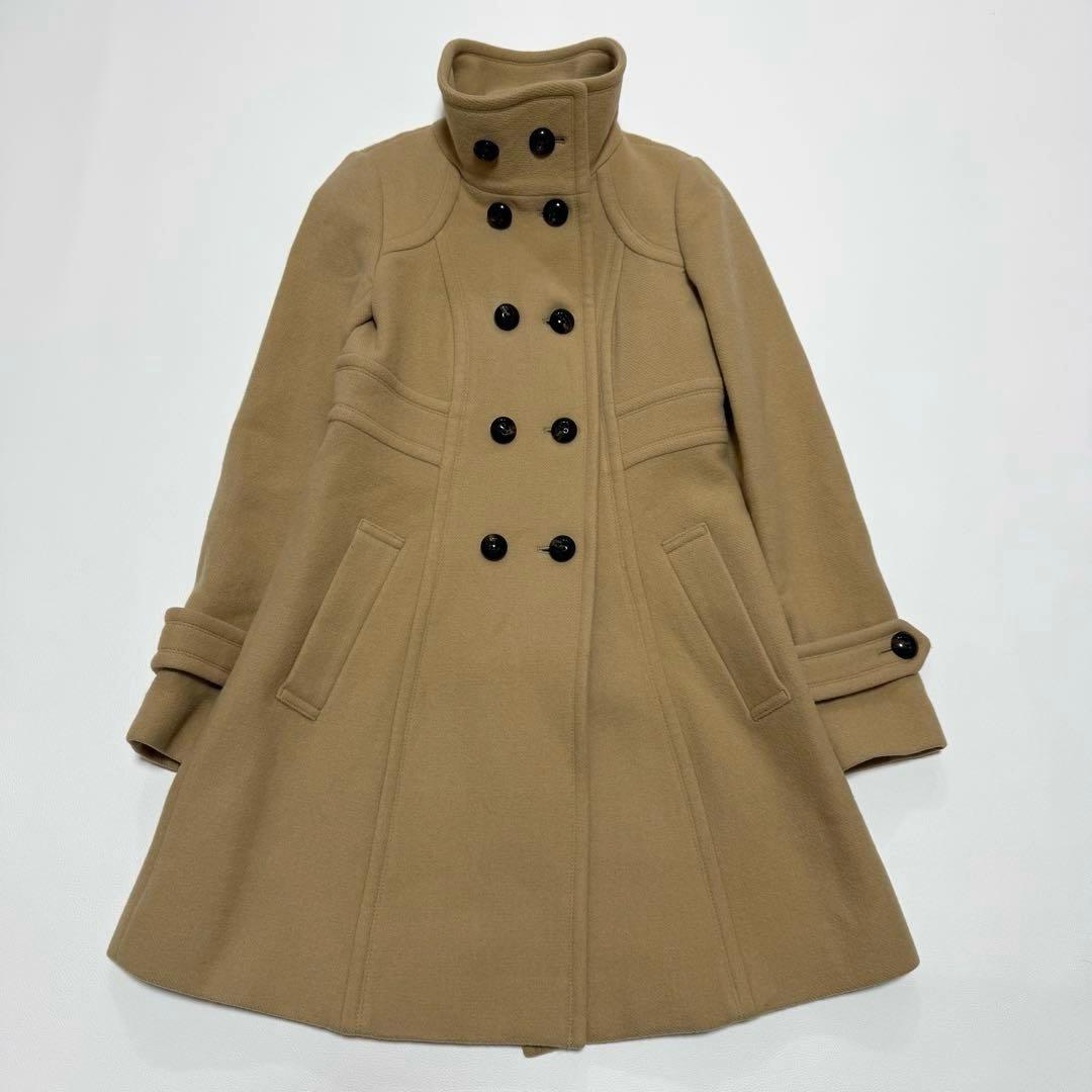 バーバリーブルーレーベル　ダブルブレスト　ロングコート　ノバチェック アンゴラ