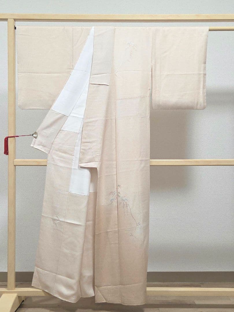 C 美品 中国三大刺繍 蘇州刺繍 暈し 藤の花 袷 正絹 付下げ 着物