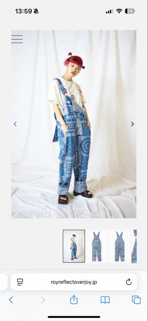 LiSA ROY reflect overjoy 総柄デニムオーバーオール
