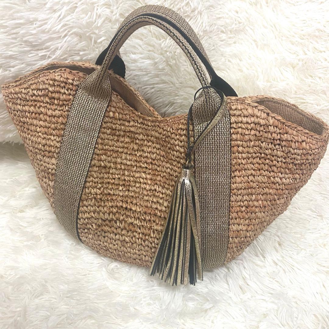 最終価格❣️美品　VIOLAd'ORO ヴィオラドーロ バッグ かごバッグ