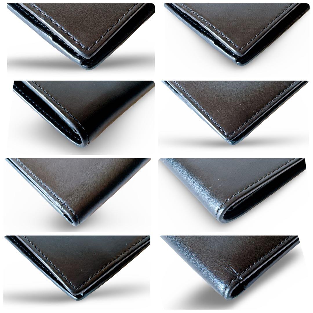 BURBERRY バーバリー 二つ折り財布 スムースレザー ブラックロゴ型押し