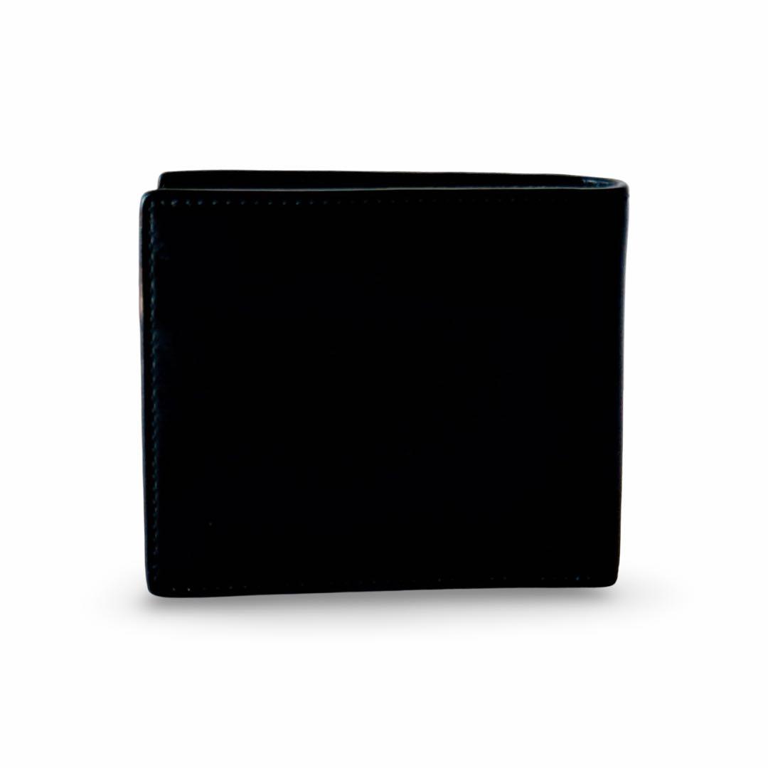 BURBERRY バーバリー 二つ折り財布 スムースレザー ブラックロゴ型押し