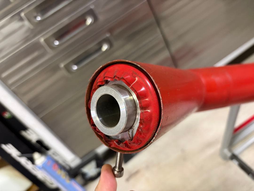 ゼファー400 ショート管　マフラー　赤