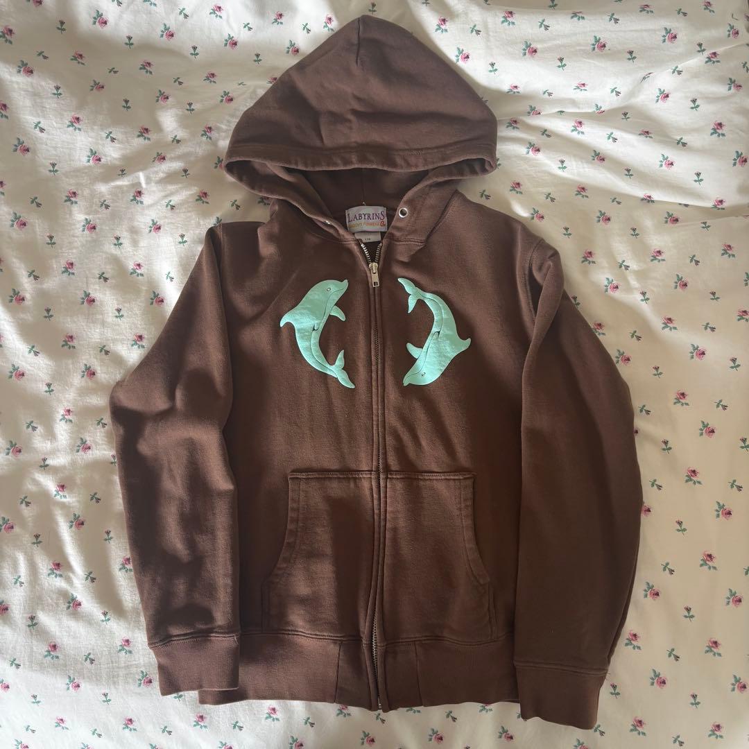 トップス shury labyrins Two Dolphins Zip Hoodie