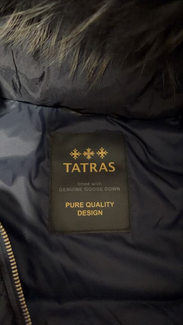 タトラス TATRAS ファー付き ダウンベスト ダウン ネイビー