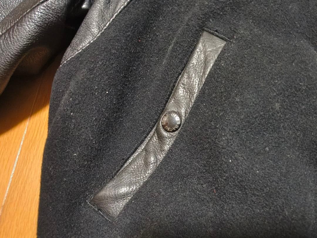 MEN'S BATSU メンズバツ 刺繍&ワッペン 袖革スタジャン　ヴィンテージ