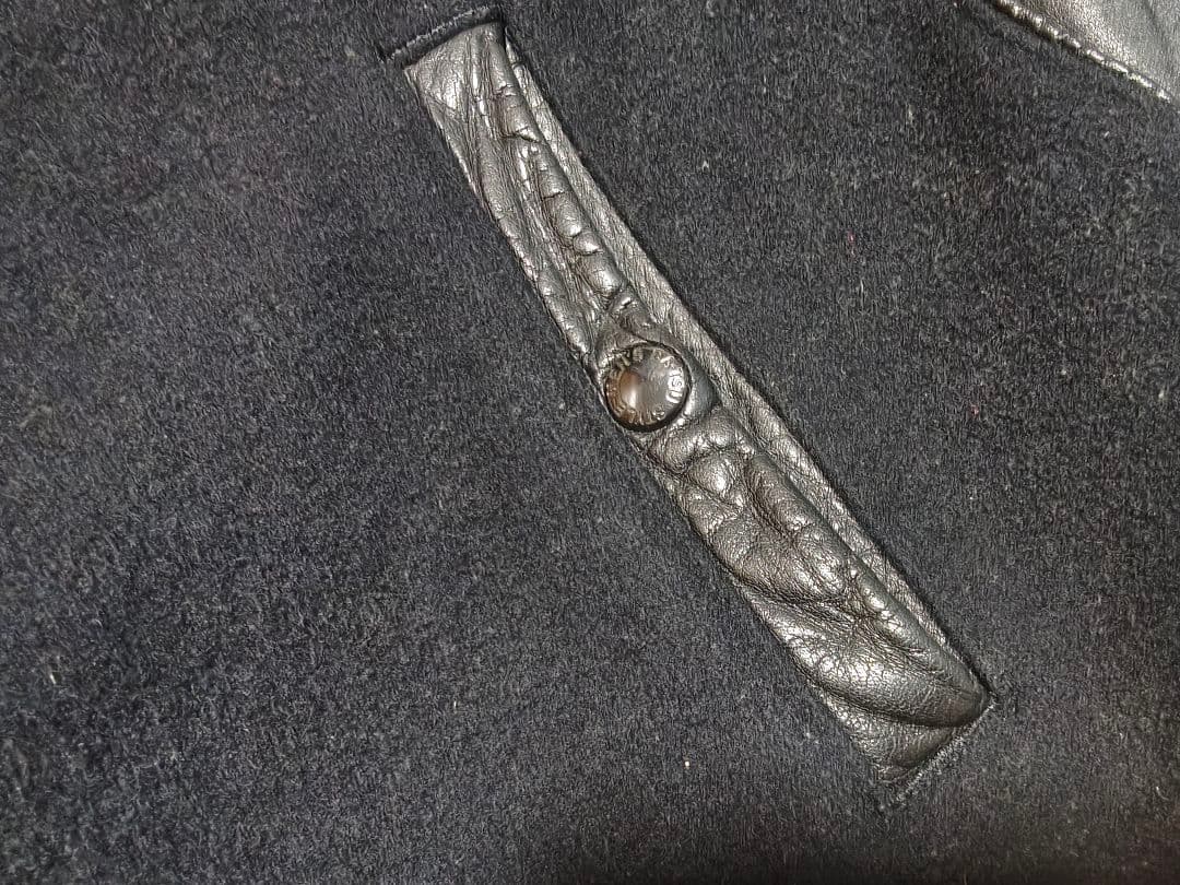 MEN'S BATSU メンズバツ 刺繍&ワッペン 袖革スタジャン　ヴィンテージ