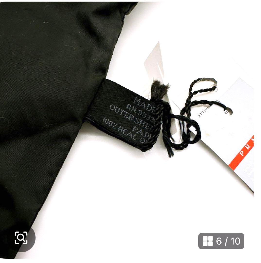 新品タグ付☆プラダ　ロゴマフラー　ナイロン　ストール　ダウンマフラー未使用美品