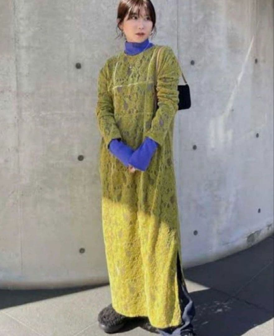 ワンピース AMERI CUT SEW LACE HARNESS DRESS