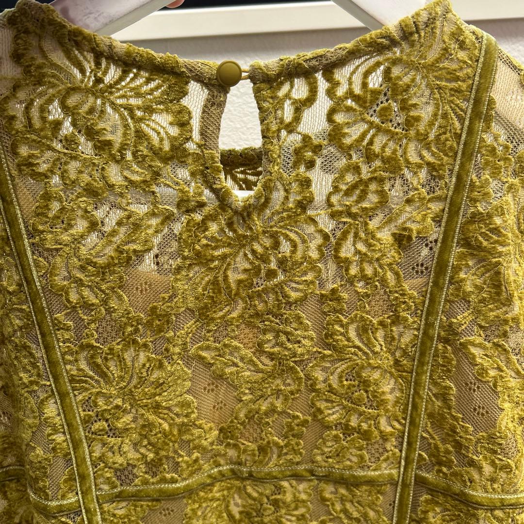 ワンピース AMERI CUT SEW LACE HARNESS DRESS