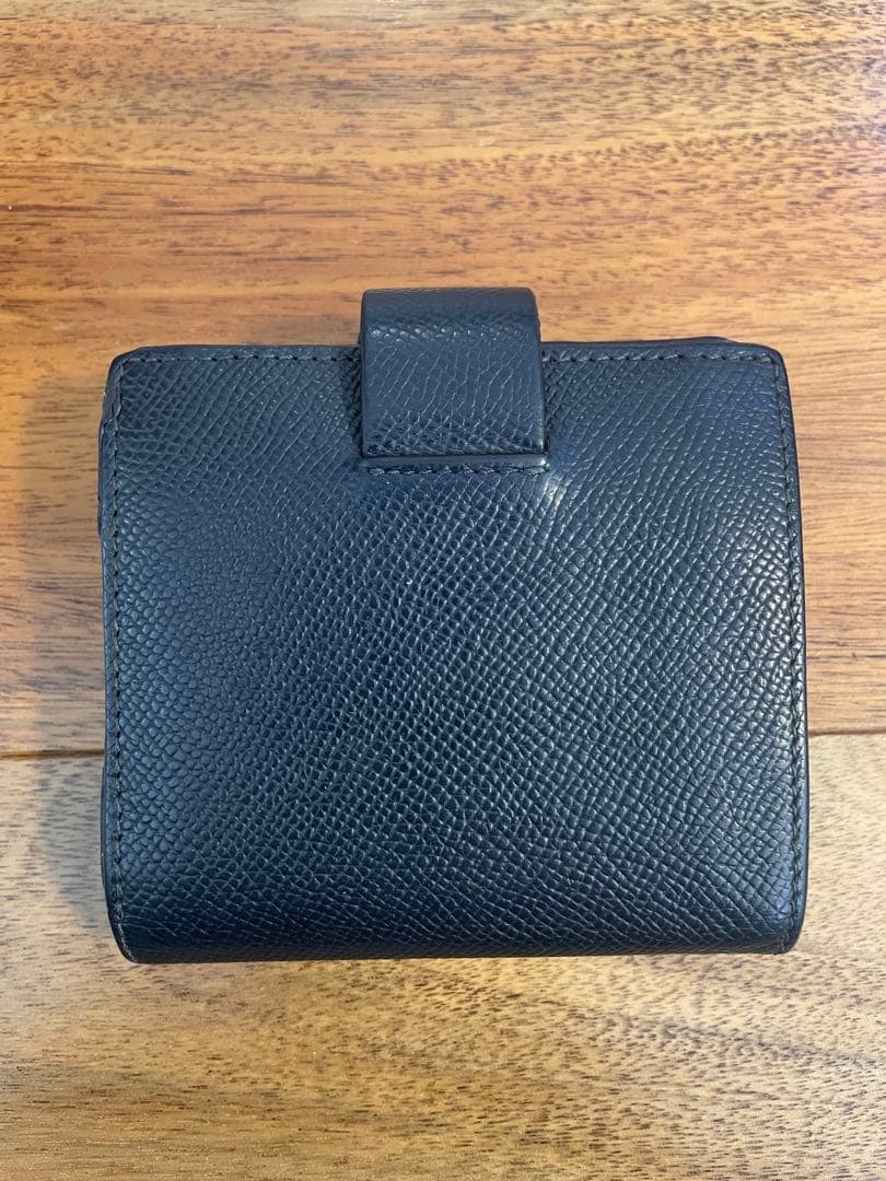 AirTag用Fermi+二つ折り財布 Annonayフレンチカーフ牛革ネイビー