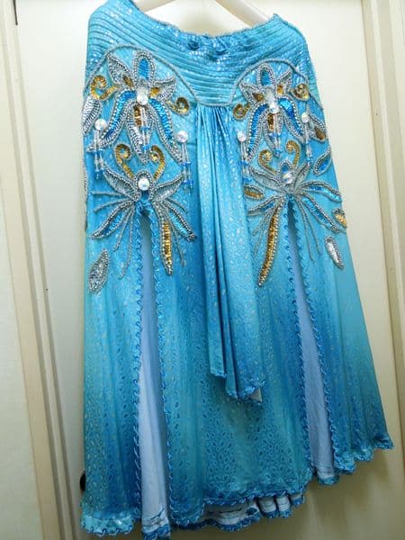 水色ヒョウ柄ベリーダンス衣装 Hanan