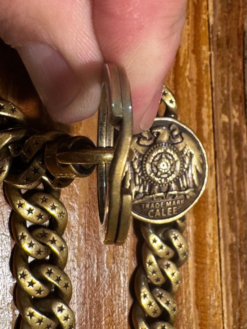 人気 calee キャリー イーグルコンチョ付き ウォレットチェーン 真鍮製