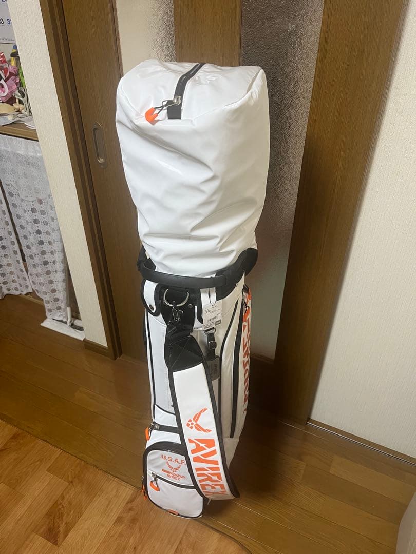 アビレックスゴルフ　キャディバッグ ホワイト U.S.A.F.ロゴ付き
