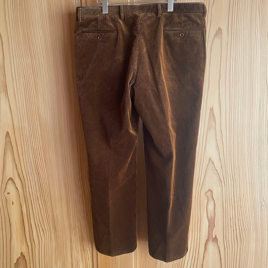 ☆HERMES☆ コーデュロイ パンツ スラックス 太畝 ブラウン LL XL