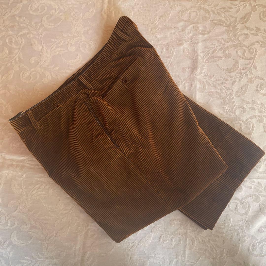 ☆HERMES☆ コーデュロイ パンツ スラックス 太畝 ブラウン LL XL