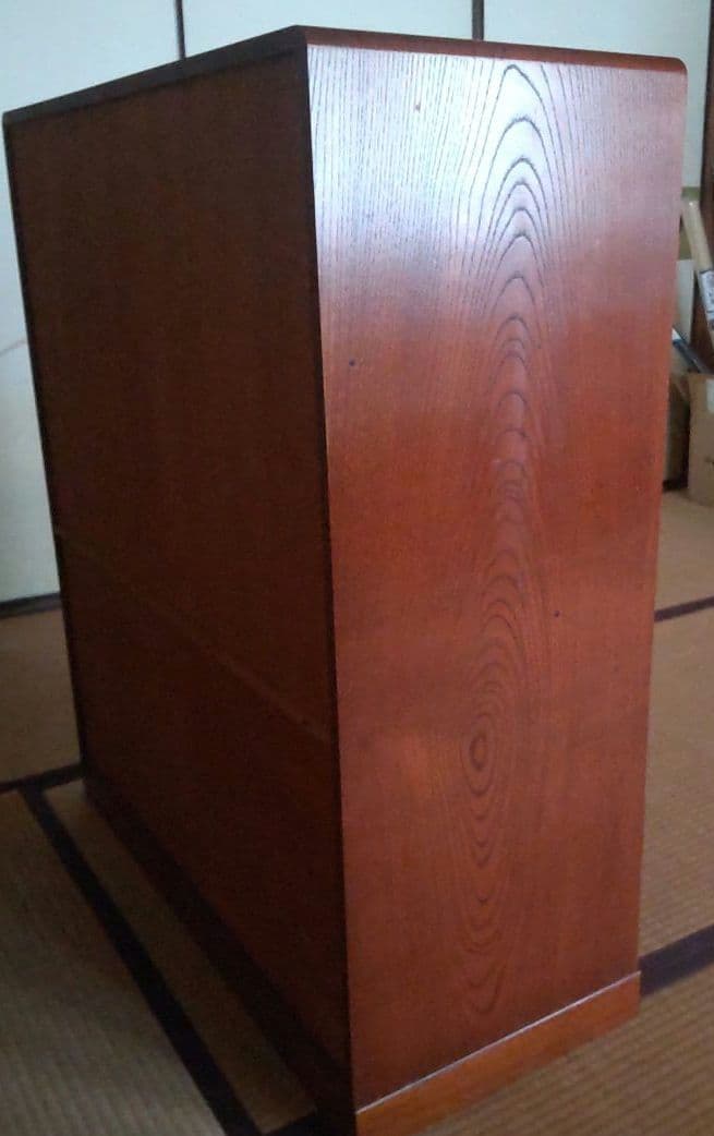 茶箪笥　和風木製ガラス扉収納棚