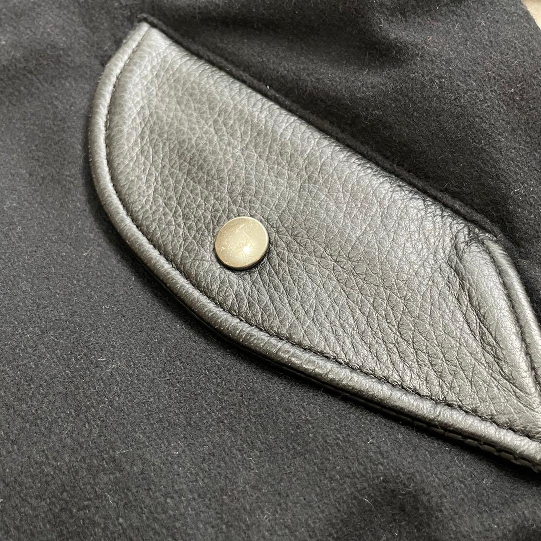 80's vintage michiko 襟 袖 レザー スタジャン ブラック