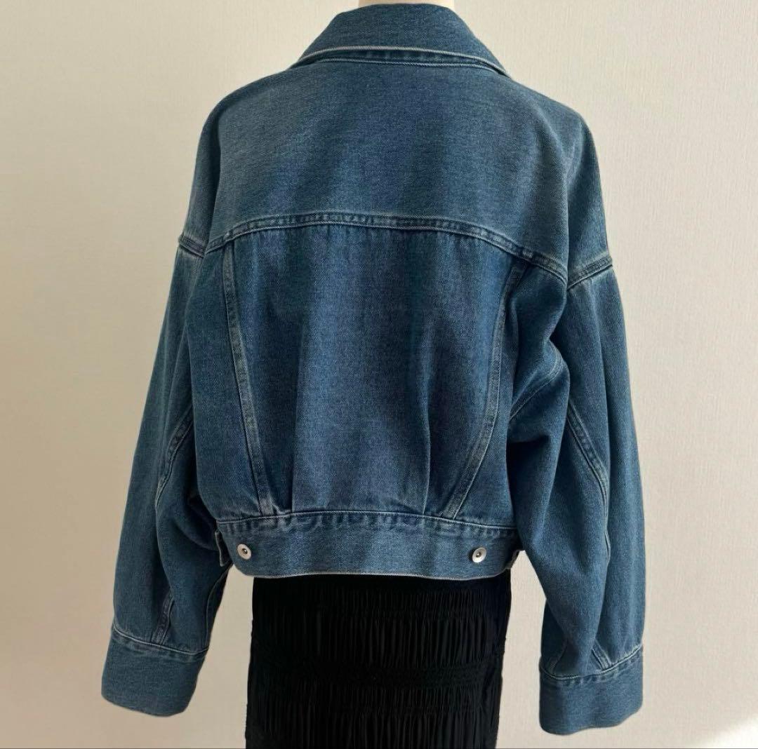 ELENDEEK ワイドスリーブデニムジャケット ブルー クロップドジャケット