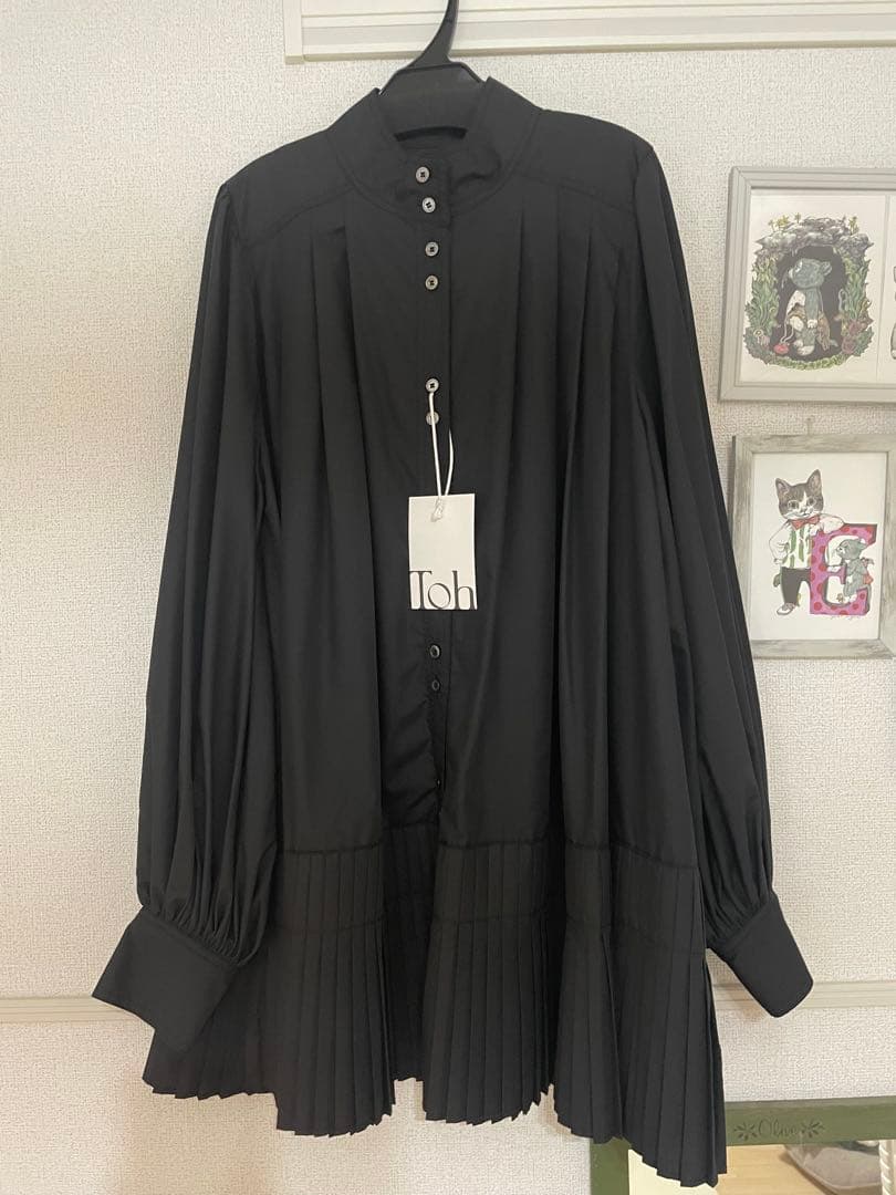 新品未使用❣️Toh トー プリーツワンピース プリーツドレス 黒