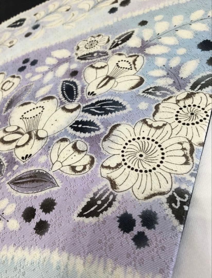 新春破格❗️逸品❗️暈し染め【名古屋帯】　辻ヶ花　地紋　正絹