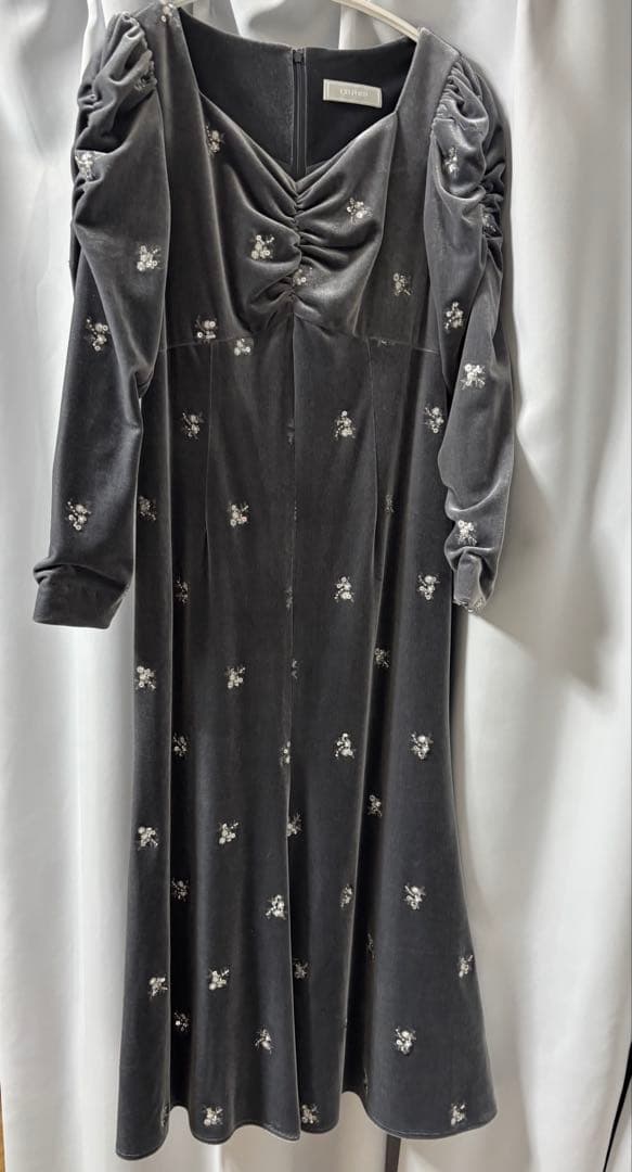 CELFORD 花柄刺繍ベロアワンピース36