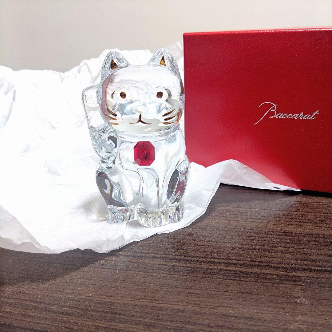 【未使用】Baccarat バカラ まねき猫 レッドオクトゴン 招き猫