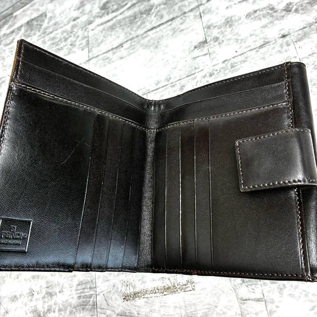 Fendi 二つ折り財布 FFロゴ ブラック ブラウン