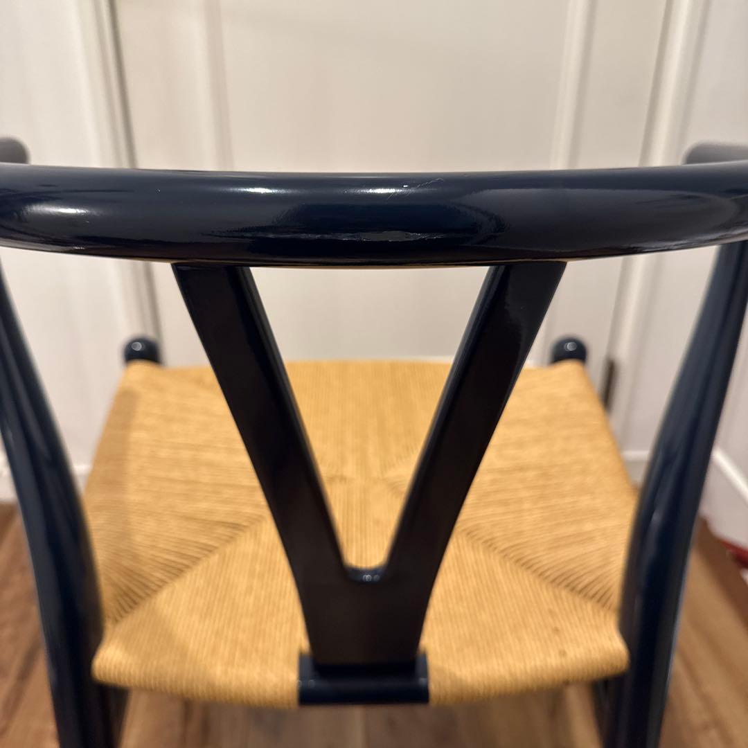 ネイビー ウィッカー ダイニングチェア