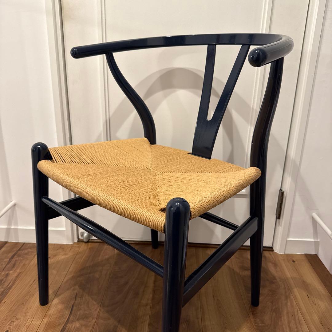 ネイビー ウィッカー ダイニングチェア