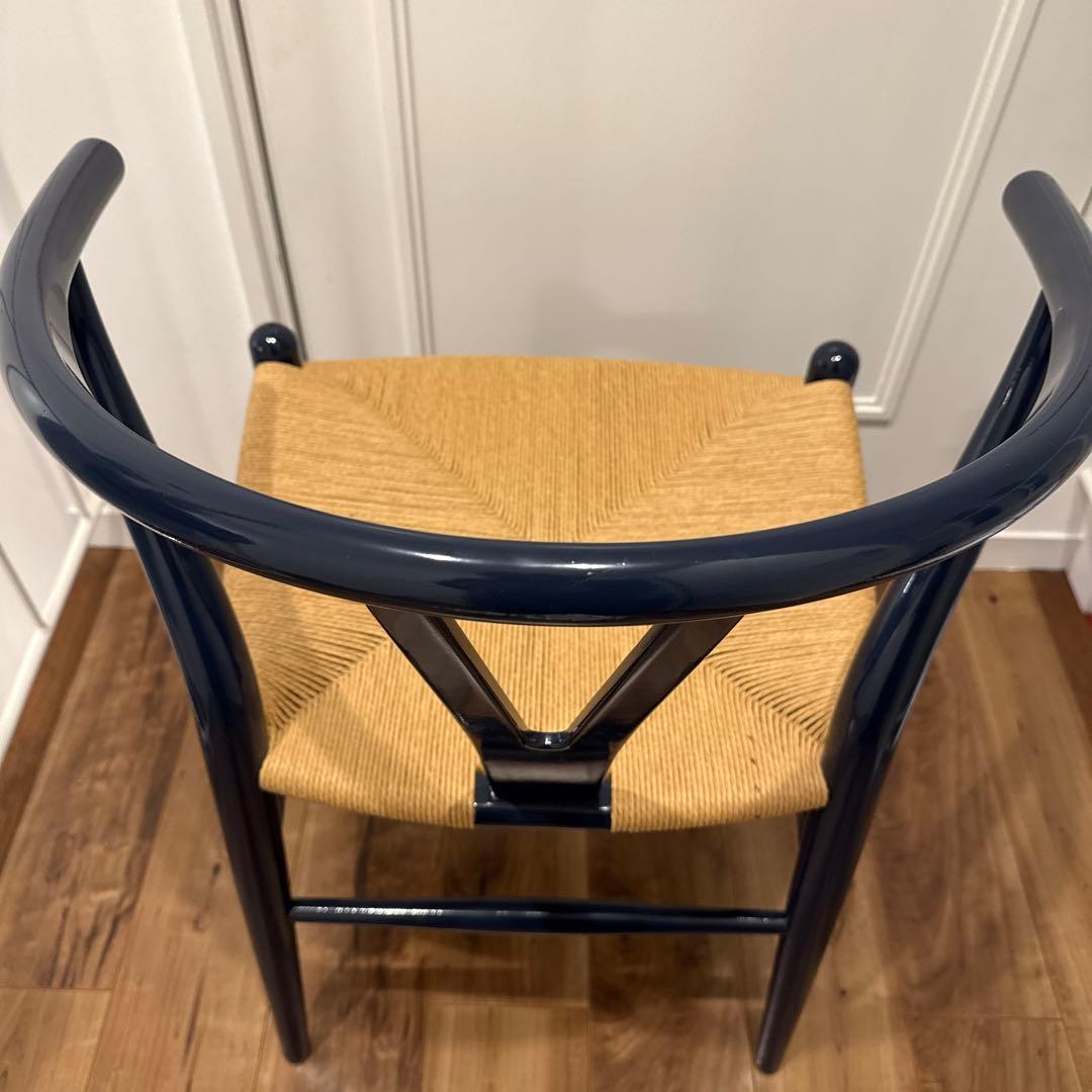 ネイビー ウィッカー ダイニングチェア