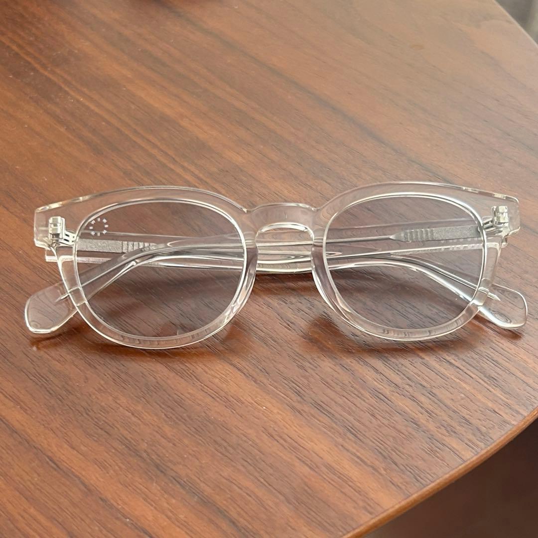 SIMMP. 数原龍友着用 クリアラウンドサングラス グレーレンズ ボストン