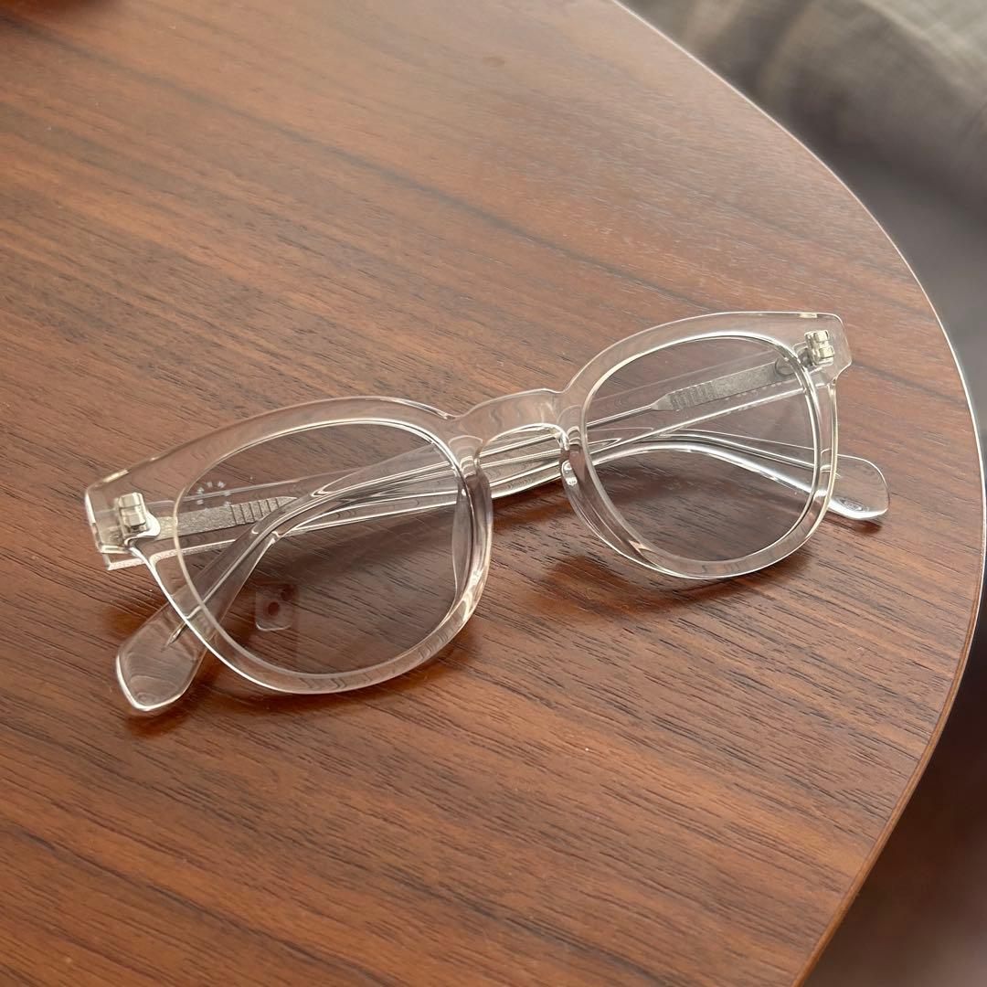 SIMMP. 数原龍友着用 クリアラウンドサングラス グレーレンズ ボストン