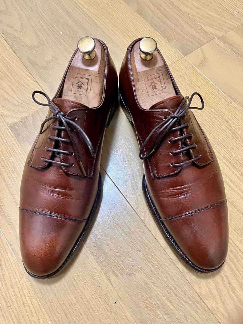 三陽山長　26.0cm ストレートチップ　茶靴