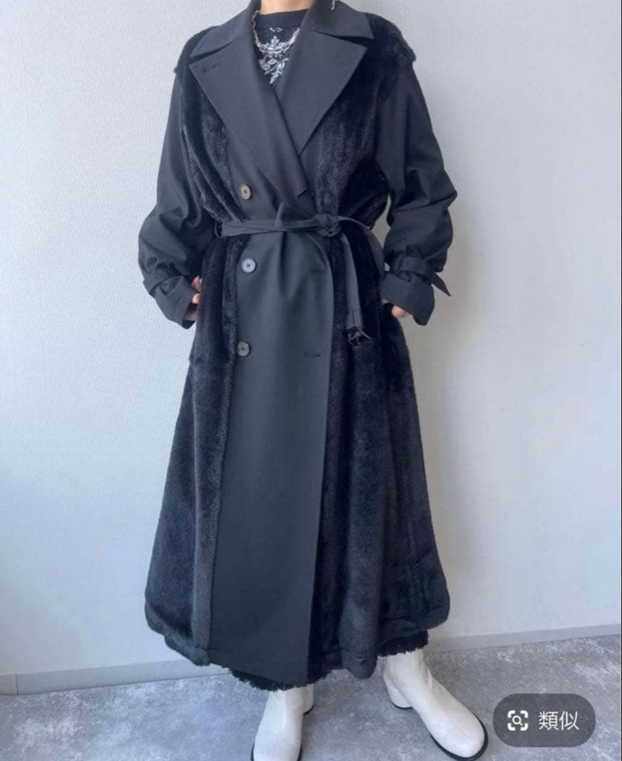 HARE フェイクファードッキングコート